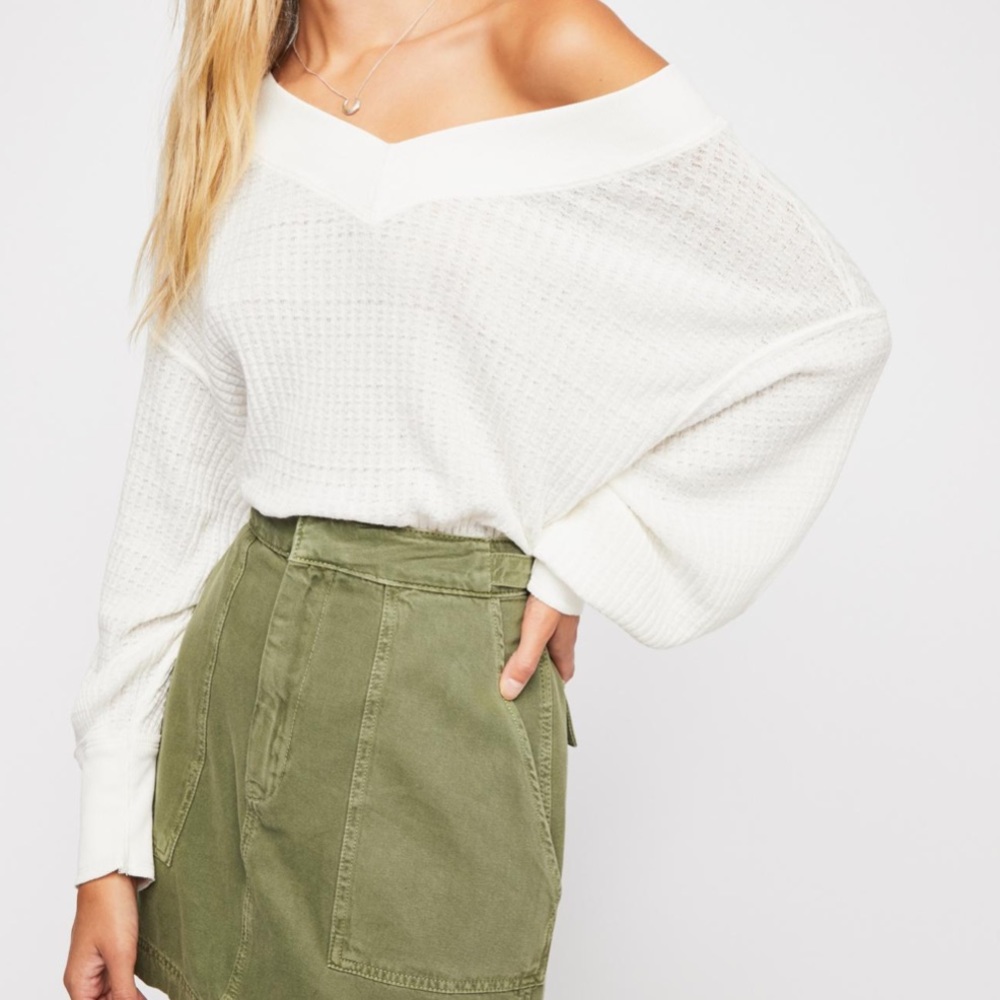 We The Free South Side Thermal Off shoulder Ivory